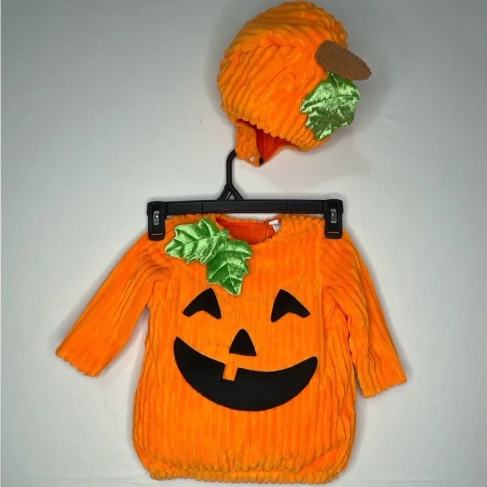 Baby Pumpkin Costume 6–12 Months – Plush Halloween Outfit with Hat(C7)✨ - Picture 2 of 7